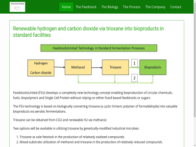 a aerobic and as availabl based be biologically biology biopolymer bioproduct bioproduction by can carbon cell chemical circular co2 company completely compound concept contact convert cyclic develop dioxid either enabl facilities feedstock feedstocksunited feestock fermentation formaldehyd fossil fossil-based from fsu fsu-technology fuel genetically genetically-modified h2 hom hydrog industrial into login methanol microbes mixed mixed-substrat modified mooiesite.nl new obtained on option or oxidized polymer proces production protein reduced relatively relying renewabl singl sitemap sol standard substrat sugar technology the trimeric trioxan two utiliz utilization valuabl via will without