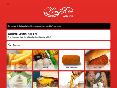 alstublieft bestell broodjes butlaroo cafetaria doe drank friet gepauzeerd halal heerlijk ijs kom later menu milkshakes patat product r s sauz servic snack terug tijdelijk via welkom
