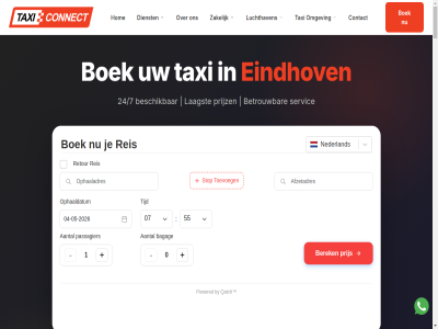 -4 040 1 10 15 2 2009 2026 24/7 3 4 5657 6 777 7777 8 81 aantal aarzel accepter adres adverter af affiliat afhank afstand afzet afzetlocaties airport algemen all allen annuler apparatur auto bagag bak bedrijf begin behoeft bekwam beleid bent berek bericht beschik best besteld bestell bestelwagen betaalomgev betaalopties betal betalingsinformatie betalingsmog beter betrouw bevest bezoeker bied biedt binn boek boeking boekingsformulier boekt bovendien breng busjes calculator call capaciteit chauffeur collega comfortabel connect contact contant content credit/debit daarvor dag datum demi dienst doe dp e e-mailadres e-wallet ea eind eindhov elektrisch elk enkel erkend ervar evenement exact faciliteit familie fijn flexibel garandeert garantie gast gebied gebruik gegev gegeven geld gemeent gemiddeld geniet germany geval geweld gewenst gid go goed goedkoper gratis grein groep groepstaxi groepsvervoer grot hal hand handig hebt hel helemal hoeft hoev hom houdt hulp ideal info@taxiconnect.nl informatie ingewikkeld inleverpunt invoert invull juist kaart kenn kenniss keuz kies kiez kinder klant klein kortst kost krijg kunt kwak laagst land lang lat latour lever levert link locatie luchthav luchthaven luchthavenweg lux luxueuz mailadres mak manier max maximal meerder meest mens method mg michael minut mog moment nacht nam nauwkeur nederland nem net netherland nodig nooit offlin omgekeerd omgev onlin ontspann onz open opgehaald opgeleid opgev ophaaltijd ophal oplad oploss opnem opties organisatie overeenkom parkeergeld pass passagier past person pertien plat portemonnes premium prijs prijz privacy professionel real real-tim recht redelijk reis reiz reken reserver rijd rijdt rit ritgegeven rout ruim s sam schol schon selecter server servic services sind sitemap sjoerd sk skip snel snell speciaal special stad stap stapp stat status straattaxi stuk stur super tarief taxi taxibus taxibusj taxicentral taxidienst taxirit taxivervoer tegelijk telefoonnummer terugreis tevred the tijd tij