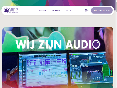 +31 0 04 1112 20 2026 44 461 9 algemen audio audiodescriptie audiopartner audiopostproductie aw b.v branch bv concept contact creatiev design diem dienst edit eerst film foley games geeft geluid grootst hom homepag info@wpp.nl informatie jouw lever luisterboek mix mixag nasynchronisatie nederland nem onafhank past pel plezier podcast production project s sam services solution sound stuartweg studio talent talloz topmerk tv uiteind vacatures verrijn vertrouwd visie voic voice-over voorwaard werk wij wim
