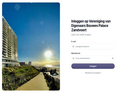 bouwes e e-mail eigenar gan inlogg log mail palac verder veren verget vve.nl wachtwoord zandvoort