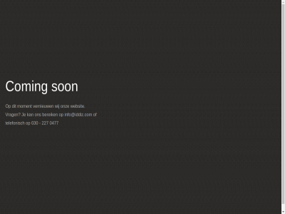 030 0477 227 bereik coming info@iddiz.com moment onz son telefonisch vernieuw vrag websit wij