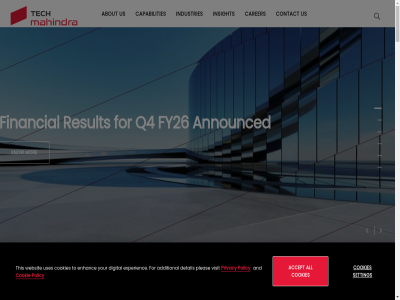 1 12 13 14 17 2 2026 a about accept accessibility acros actually adaptiv additional agility ai ai-driv all alumni and announced application around artificial at bank banking be becom better blog brand bring building busines businesses capabilities carer challeng choic cio citizenship cloud communication community company consult contact content cookie cookies corner corporat customer cybersecurity data defend deliver demand demystify detail development digital distribution driv driving education efficiency enabl energy enginer enhanc enterpris enterprises entertainment era event excellenc execution experienc experiences expertis financial footer for fortify fortinet futur fy26 gccs gen global happen healthcar help hi ideas includ industries industry infrastructur innovation insight insuranc intelligenc investor it jakkal joining just know latest let lif limited limitles link m mahindra main managed manufactur march media menu microsoft mor mov named needl nervous network new next next-g not our outcomes p pac part partner perspectives platform pleas policy pres president previous privacy proces product promis q4 quo re read real relation releas report research resilienc result retail s sas scal sciences search secured security see services setting sitemap skip solution span sped status stor stories story succes sustainability system tech techm telecom telecommunication term th that the their thinking this to together tomorrow top transform transformation uncover unlock us use uses usher utilities vasu vic visit we websit what whitepaper win with world yearbok you your