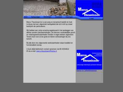 06 0f 41554612 bv by contact design e e-mail janetwebdesign kunt mail marco marco-theunissen@home.nl opnem telefonisch theuniss via