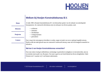 2023 aannemer all architect b.v bv contact dienst hom hooij konstruktiebureau ontwikkelar particulier project recht verwacht voorbehoud welkom woningcorporaties www.hooijenbv.nl