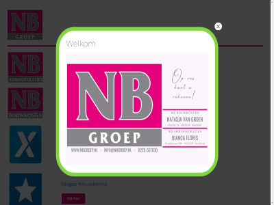 -49122886 -55305277 06 bianca bianca@nbgroep.nl floris groen hom inlogg klantenportal klik kunt natasja natasja@nbgroep.nl nexten reken web.snelstert.nl welkom