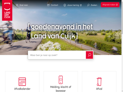 -854000 0485 17.00 20.00 9.00 a afsprak afval afvalkalender all b bereik bezwar burgemeester c column compost contact contactgegeven cuijk cyclomedia d e f facebok foto g ga gat gemeent gemeente@landvancuijk.nl gemeentehuis geslot goedenavond gratis grav groener h i incident instagram j jouw k klacht l land link linkedin m maakt maandag mak melding mening n nieuw o onderwerp open openingstijd p paspoort privacyverklar r rijbewijs s snel t telefon tuin uur v vanaf verhuiz w websit weg x z zoek