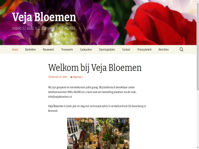-462483 0481 10 2016 51 aardewerk accessoires adres adviseert algemen assenburg assortiment begroet bemmel bent bereik bericht bestell bloem bloemenwens bloemenwinkel boeket bred cadeaubon contact dag diver eindeloz februari geopend grag hom hop info@vejabloemen.nl inhoud jar juist jullie kunt mail markt mog mogelijk momentel natur ondersteund ontvang onz openingstijd plaats plant pot privacybeleid rouwwerk sind snel spring team telefonisch telefoonnummer trouwwerk vaz veja verkop verkrijg vertrouwd verwelkom via welkom wij winkel winkelcentrum wordpres zoek