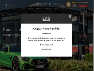 +31 0 0330 396 75 77 aanbod aangepast automotiv bekijk bent benz best bezoeker bied contact dienst eag ervar geopend geselecteerd geslot gewend groet info@eag-venlo.nl jar mercedes mercedes-benz occasion ontdek onz openingstijd ruim servic showrom specialist team tijdelijk venlo vriendelijk werkplat wij