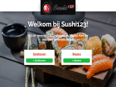 bestel bestell eindhov gevestigd kies onlin sushi sushi123 vestig waalr welkom wij