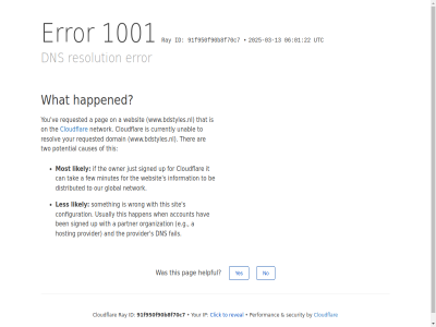 -03 -13 01 06 1001 2025 22 91f950f90b8f70c7 a account and are be ben by can causes click cloudflar configuration currently distributed dns domain e.g error fail few for global happen happened hav helpful hosting id if information ip it just les likely minutes most network no on organization our owner pag partner performanc potential provider ray requested resolution resolv reveal s security signed sit someth tak that the ther this to two unabl up usually utc ve websit what when with wrong www.bdstyles.nl yes you your