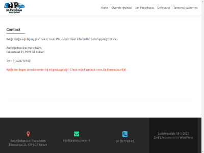 +31 -1 -2025 06 18 21 28 42 628778942 77 89 9291 app autorijschol bel by check contact content eerder eerst eskesstrat even facebok gan geslaagd gt hal hom info@janplutschouw.nl informatie jan kollum laatst leerling lesauto leuk lik lit natur pakket plutschouw powered rijbewijs rijschol skip snel tariev tel to updat wordpres zerif zien