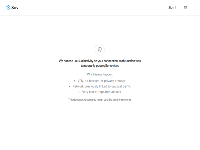 action activity ad ad-blocker anyth blocker browser connection did does fast for happ linked may mean necessarily network not noticed on or paused previously privacy repeated review sav sign so temporarily this to traffic unusual very vpn we why wrong you your