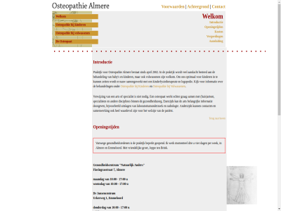 00 1 10 12 15 17 2002 2026 7 90 aandacht aangeslot aansluit aanvull achtergrond adviser afwijk allen almer ander anderzijd april art arts baby basisverzeker behandel bekijk belangrijk beroepsveren bestat bested betal bijvoorbeeld binn bov consult contact contant controler copyright daarvor dient disciplines donderdag doorgev dr echter eig emmeloord enerzijd eventueel federatie fioringrasstrat geldt geregistreerd gezondheidscentrum gezondheidszorg grag hand hel hiervor huis indien informatie informer introductie jansencentrum kijk kinder kinderfysiotherapeut kost krijg kunt laboratoriumonderzoek lijst locatie logopedie maandag natur nauw nederland nodig nof nota nro openingstijd optimal osteopat osteopathie osteopathisch osteopatisch patient pinn polis praktijk radiologie register risico s sam samengewerkt samenwerk sind sowieso specialist stat terug uitslag urkerweg vall vauit verantwoord veren vergoed vermeld verwijz verzekerar verzekeringspakket via voldan volwassen voorwaard vrijdag waardevol websit welkom welzijn werkt wij woensdag zeker zet ziektekostenverzekerar zorgverzekerar