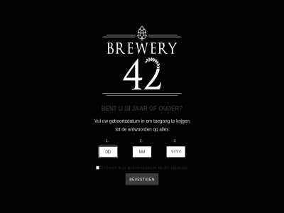 18 alway answer antwoord apparat bent bevest brewery42 everyth geboortedatum jar krijg onthoud ouder the to toegang vul
