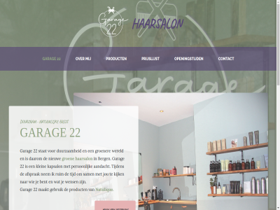2021 22 afsprak basis contact copyright daarom duurzam facebok garag garage22 gebruik groen groener haarsalon jou maakt mak natulique natur nieuw openingstijd prijslijst product stat volg wereld