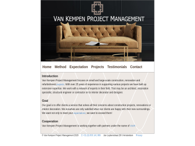 +31 0 141 2020 28 655 999 amsterdam and construction contact cooperation exced expectation focuses goal hom ii introduction jan kemp larg large-scal luykenstrat management method nam on partner privacy project refurbishment renovation scal small testimonial the them to together under vivip we with working