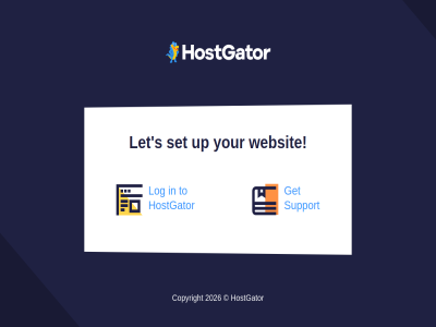 2026 copyright get guid hostgator let log s set startup support to up websit your