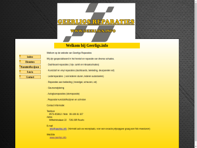 -106 -453812 0573 06 2010 22 327 7261 81 adres all aub autoglasreparaties autostoel bekled bijv br brandgat by carkit contact copyright dashboard dashboard-reparaties deurpanel diver e e-mail ed excact foto geerlig geerligs.info gespecialiseerd geurverwijder grag herstel hom inbraakschades info@geerligs.info informatie kunststof kunststofkozijn leder lederreparaties mail meestur mob prijsopgav reparatie reparaties reserved right ruurlo schades scheur schrot sterreparatie stur telefon vermeld vinyl websit welkom wij wilhelminalan woonplat www.geerligs.info