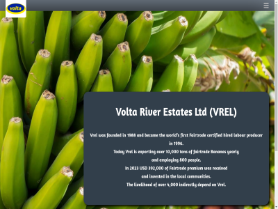 000 10 1988 1996 2023 392 4 800 and bananas becam certified communities depend employ estates export fairtrad first founded hired hom indirectly invested labour livelihod local ltd on peopl premium producer received river s the today ton usd volta vrel world yearly