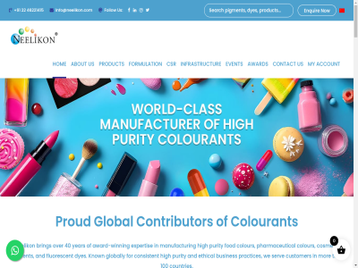 +91 0 100 2024 22 40 46221415 about account all and are award award-winn blog bring busines by capabilities chemical colour colourant connect consistent contact contributor cosmetic countries csr customer design developed dyes enquir ethical event expertis fluorescent fod follow for formulation global globally high hom info@neelikon.com informed infrastructur know known limited manufactur manufacturer mor my neelikon now our pharmaceutical pigment practices product proud purity reserved right serv stay strength subscrib than to us vikasita we winning year