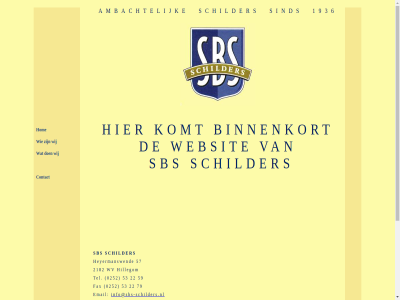 0252 15 1936 2009 2182 22 53 57 59 79 ambacht bijgewerkt binnenkort contact email fax heyermansw hillegom hom info@sbs-schilders.nl komt laatst oktober sbs sbs-schilder schilder sind tel websit welkom wij wv