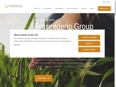 +32 000 1 100 1050 11 130 15 150 18 2 2025 2026 29 5 639 7 a ability about academic accessibility accordanc activ activities add advertisement agricultur agricultural agro aiming akiolis all allow ammonium an analys and animal anniversary announc are as at ats attractiv b back background bb being bel belgium belief ben bio bio-residual bio-valorization bloomberg brussel bt busines businesses by by-product can carer challeng challenges chemical cod collag collect combines conduct consist contact content continually cookie cookies copyright corporat count countries coupled cover crop customis datastream december degree deny designed develop different disclosur discover do du dyka eager electronic employ employes encourag energy enginer enhanc enthusiasm entrepreneur euronext europ every everyth exclusively explor fat features financial find focus focuses for french from fully further gelatin get global group grow growth has hav headquarter heart help homologation important includes indices industrial info@tessenderlo.com information initiativ innovation inspir investor it its january jdp journalist just kerley kuhlmann latest law leadership leading learn legal leiner listed lok long long-term looking machinery main maintain manufactur manufactured market market-specific matter maximum mechanical media meeting mega mega-challenges met mid molecul moleko monday mor motivated multipl new next notic nutrient nutrition nv nyloplast offer on only or original our ourselves part pb peopl peptides performanc perspectives piping plastic policy potential pres privacy process processes product production professional protection protein proud provid rang read recurr relation releas releases render repurchas requirement reserved residual resourcefulnes responsibility reuter revolutioniz right rouen rue s sal sales search sector segment services setting shares sit skip social solution specialty specific statement story strategy strength striv successful sul sustainability system tea