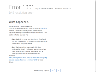 -08 -18 /support/troubleshooting/http-status-codes/cloudflare-1xxx-errors/error-1001/ 08 1001 13 18 2026 a a2d133e73eabdf1e account and are be ben by can causes click cloudflar configuration currently detail developers.cloudflare.com developers.cloudflare.com/support/troubleshooting/http-status-codes/cloudflare-1xxx-errors/error-1001/ distributed dns domain e.g error fail few for global happen happened hav helpful hosting id if information ip it just les likely minutes mor most network no on organization our owner pag partner performanc pleas potential provider ray requested resolution resolv reveal s security see signed sit someth tak that the ther this to two unabl up usually utc ve websit what when with wrong www.natashahairdesign.wixsite.com yes you your