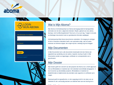 24 7 aanleid aboma advies adviesrapportages afgenom afzonder all amtek amtek-system audit autorisatie beeld benieuwd bent best bevat biedt bijbehor bijvoorbeeld binn certificat certificeringsdienst cijfer complet constater correspondentie daarnaast dag detailinformatie dienst diver document documentatie dossier download e e-mailadres een eenvoud eig en/of filter gearchiveerd gebruik gebruikersnam geeft gerelateerd informatie inlogg inspectie interes inzicht inzien inzom keuring keuringsresultat keurmeester klanteig klantenportal klantspecifiek kunt lat lever liftinstallaties loep login maakt mailadres managementinformatie materieel meerder merk mijnaboma modules monitor nader neemt nodig onderdel ontdek onz oogopslag opgesteld overzicht per project raadpleg rapport rapportages scorend scores signaalfunctie stan status system terug toe toegang tol trend uitgat uitgevoerd uur vandag veiligheidsgebied verget verkrijg vgm vindt voert vrag waardevoll waarnar wachtwoord wanner weergegev wek wer wet wij ziet zoal zorg