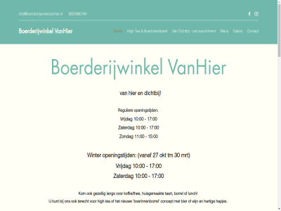 00 0634960184 10 11 15 17 2 2021 27 30 300 40 allerliefst assortiment beginn begonn beslot betal beter bier bijna blij boer boerderij boerderijwinkel boerderijwinkelvanhier@gmail.com boerinnenborrel borrel briefgeld concept contact dag dichtbij dier dol doosjes eerlijk eig eigendom eitjes elk eten familie fien galerij gemaakt geopend gerard gezell gezin gezond hapjes hartig hazerswoud hazerswoude-rijndijk heemskerk hel hen high hom huisgemaakt hulst ideeen info@boerderijwinkelvanhier.nl ivy jar joyc kastj kipp kistj koffie/thee kom komt kort kunt land lang later lekker lekkernij liefd lunch maakt meerder mens menu mogelijk mrt munt n naast nadat namelijk nem nieuw nog okt omgev onz openingstijd pak plezier product regulier rijndijk siem smak snel spookverlat suz taart tea terecht tikkie tm trot vak vanaf vanhier ver vindt voedselket vrijdag waarvan war we wij wijn winkel winter wix.com zaterdag zien zondag
