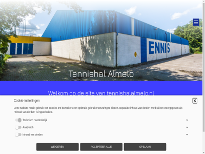 accepter all allen almelo analytisch balletj ban bepaald bezoeker bied boek contact cookie cookie-instell cookies derd even gebruik gebruikerservar hom incidentel informatie ingeschakeld inhoud instell maakt moment noodzak opslan optimal prijz privacyverklar seizoensverhur sit slan technisch tennishal tennishalalmelo.nl vast verhur vindt websit weergegev weiger wekelijk welkom winter