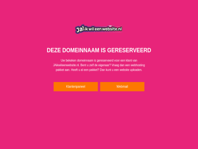 bekek bent domeinnam eigenar gereserveerd jaikwileenwebsite.nl klant klantenpanel kunt pakket upload vrag webhost webmail websit