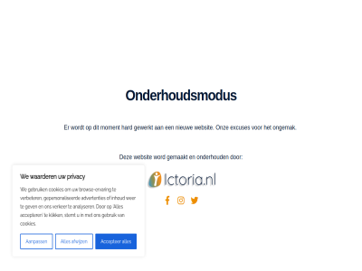 aanpass accepter advertentie advertenties afwijz analyser bento brow browse-ervar cookies ervar excuses gebruik gemaakt gepersonaliseerd gev gewerkt hard ictoria inhoud klik maintenanc moment nieuw onderhoud onderhoudsmodus ongemak onz privacy schaijk stemt verbeter verker waarder we websit wer word