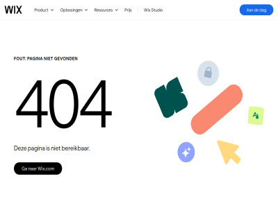 404 bereik fout ga gevond oploss pagina prijs product resources slag studio wix wix.com