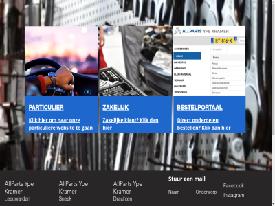 0512 0515 058 065 10 212 22 227 4313 515 533 8601vb 8912av 9206ak allpart app automaterial bericht bestell bestelportal direct dracht drachten@ypekramer.nl e e-mailadres facebok friesland gan info@ypekramer.nl instagram klant klik kramer leeuward mail mailadres nam onderdel onderwerp onz particulier roef snek stur tel verzend websit wolkammerstrat ype zakelijk zwettestrat