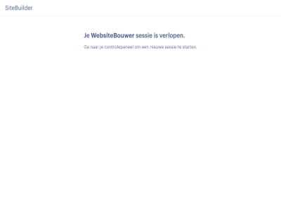 controlepanel ga nieuw onbevoegd sessie sitebuilder start verlop websitebouwer