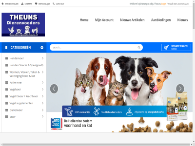 aanbied account artikel categorieen contact dierenparadijs duivenvoer eivoer hom hond hondenvoer kat kattenvoer krachtvoer leg login mak nieuw sitemap snack speelgoed supplement tek theun verzorg vlooi vogel vogelvoer welkom wensenlijst winkelwag worm