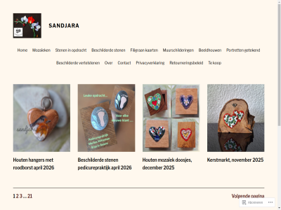 1 2 2025 2026 21 3 84526424 abonner april bedrijf beeldhouw belev beschilderd contact december designed dier doosjes filigraankaart filigran getek hand hanger het hom hout kaart kerstmarkt kop kunst kvk kvk-nr lit lit-kop maakt mak men mozaiek muurschilder nadja nam november nr opdracht pagina pedicurepraktijk portret portretsten privacyverklar retourneringsbeleid roodborst sandjara sierad sten uniek vertelsten volgend wijzer with wordpres wordpress.com www.sandjara.com
