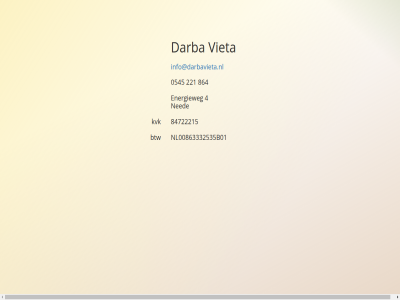 0545 221 4 84722215 864 b.v btw darba energieweg info@darbavieta.nl kvk ned nl00863332535b01 vieta
