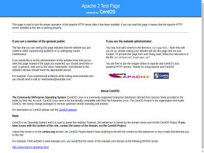 /etc/httpd/conf.d/welcome.conf /var/www/html /whois.html 2 a about add administrator after aim an and any anyth apach appropriat are artwork as at be being ben branding build by can centos centos.org chang community community-supported compatibl contact content derived directed directory distribution do doesn domain e e-mail either enterpris ever exampl example.com expected experienc experienced fact fil find follow for freely from functionally general has hat hav however http if indicates information installed instead instruction issues it just know let lik linux mail mainly maintenanc may mean member nam not now on operat operation or organization owned owner packages pag peopl person pleas power powered prevent problem project proper properly provided public reach read red remov routin s see seeing sen send sent server should sit so sources such supported system t test that the them this to undergo unles until upstream used ve vendor visit visited we webmaster webmaster@example.com webserver websit whil whois will with working would www.example.com www.internic.net www.internic.net/whois.html you your