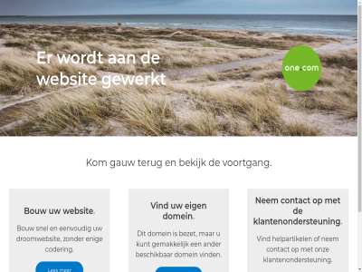 aangedrev ander bekijk beschik bezet bouw by coder contact domein droomwebsit eenvoud eig enig gauw gemak gewerkt helpartikel hosted klantenondersteun kom kunt les mad nem one.com onz simpl snel terug vind voortgang webhost websit