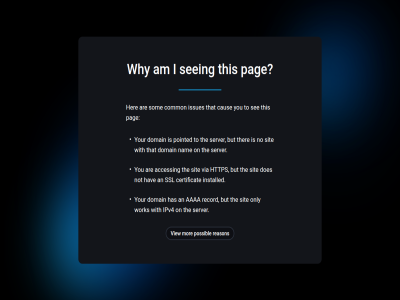aaaa access am an are but caus certificat common does domain fastpanel has hav her https i installed ipv4 issues mor nam no not on only pag pointed possibl reason record see seeing server sit som ssl that the ther this to via view why with work you your