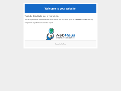 any be by contact default deleted difficulty directory fil for index index.html may or overwrit pag pleas powered problem produced question support the this to web webreus websit welcom without your
