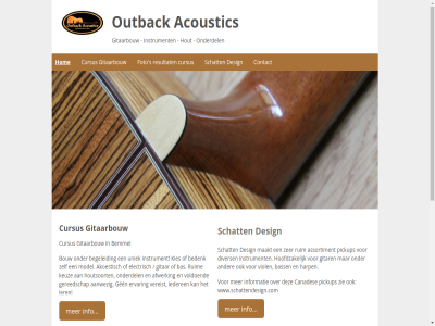 -14245349 -36071857 06 aanwez acoustic afsprak afwerk akoestisch assortiment bas bass bedenk begeleid bemmel bent beur bouw canades contact cursus design deur dicht divers electrisch ervar even evenement foto gen gepland gereedschap gitaarbouw gitar harp hom hoofdzak hout houtsoort iederen info info@outbackacoustics.nl informatie instrument keuz kies kijk kom lat ler maakt model moment nieuw nodig onderdel outback pickup resultat ruim s schat stan stat uisltuit uniek vereist viol voldoend voorrad we wel welkom wer wet wij www.schattendesign.com zeker zer zie zodra