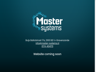 -404170 0174 17a 2693 ballotstrat bd buijs coming gravenzand info@master-systems.nl master s s-gravenzand son system websit