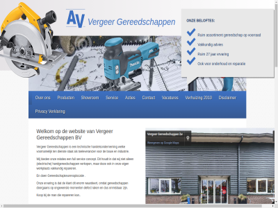 .. 0348 1000m2 11.30 17.30 2010 229a 27 3405 360 451700 690 695 8.30 a a-merk aanbied actie acties adres advies afbouw aktie algemen all allen assortiment be bekijk beloftes benschop bezoek bied bouw bouwapp btw bv compl concept contact contactgegeven defect dienst dinsdag disclaimer donderdag doorgan dorp download eig electrisch email enorm ervar euro excl full gereedschap gereedschapkeurenoplocatie gereedschapp geslot grad handelsondernem handgereedschapp handig hieronder houdt industrie jar klant klik kop link maandag man menu merk moment nieuw onderhoud ongewenst onmis onz openingstijd opnem privacy product rak relaties reparatie reparer routebeschrijv ruim schuurmachin servic sfeerimpressie showrom stat statief t technisch ten toeleverancier uur vacatures vakkund vergeer@vergeergereedschappen.nl verger verhuiz verklar verkop voornam voorrad voorwaard vrijdag vrijwel waardeert websit weergav welk welkom werkplat wij winkel woensdag zaterdag zondag