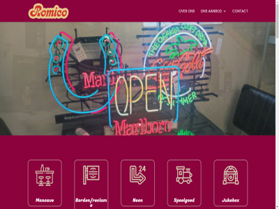 1 2 aanbod all borden/reclame contact decoratie ensched interieur jukebox mancav maroy media neon ontwerp realisatie retro romico speciaalzak speelgoed