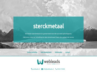 -219200 0342 contact development domein een gereserveerd info@webleads.nl market onlin onz opdrachtgever referenties sterckmetaal.nl sterckmetal web webleads.nl