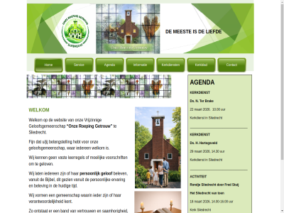 10.00 14.00 14.30 16.00 18 2026 22 29 activiteit agenda brak contact ds ervar fred gelof geloofsbelev geloofsgemeenschap gelov gemeenschap getrouw h hartogsveld hom ieder iederen informatie kenn kent kerk kerkblad kerkdienst kom lat leerregel liefd luister maart meest moeilijk n onz person roeping rondj servic sliedrecht stuij ter uur vast verantwoord voorschrift vorm vrijzinn waarin websit welkom wij