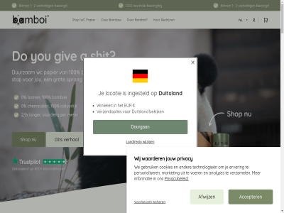 +31 0 1 1.000.000 100 2 2024 2030 29 5x 6 627549256 800 87153653 a aard abonner accepter account afbrek afwijz algemen all allen analyses bamboe bamboi bedrijv beher bekijk beleid beoordel beschermt bespaart bespar beter bezorg bezorgd binn biologisch blog bom boost boss btw chemicalien chemievrij co2 contact content cookies daarbij development do doel doorgan drag duitsland duurzam e e-mailadres eco eco-vriend elk ervar eur facebok fsc gebaseerd gebruik gebruiker gebruikt gecertificeerd geproduceerd gewon gezien giv gratis groei grot haalt help hergroeit hiermee hypoallergen info@bamboi.nl informatie ingesteld instagram jou jouw k kg kilo klein klimaatneutral kracht kvk land/regio langer link liter locatie lucht mailadres mak market mee meten meter minder missie missing natur neutral nieuwsbrief nl nl.general.social.links.linkedin nl.general.social.links.whatsapp nl864219829b01 onnod ontboss onz papier per personaliser planet plasticvrij previous privacy privacybeleid reserved right rol s sam shit shop shopify snell sprong stap stapp stukj super technologieen terugbetalingsbeleid thuisbezorgd toilet toiletbezoek toiletpapier translation vanaf vanzelf veelgesteld verbouwd verhal verpak verzamel verzend verzendopties voer voordel voorkeur voorkomt voorwaard vor vrag vriendelijk waarder waarom water waterverbruik wc wc-papier we wereld werkdag wij wijzig winkel winkelwag you